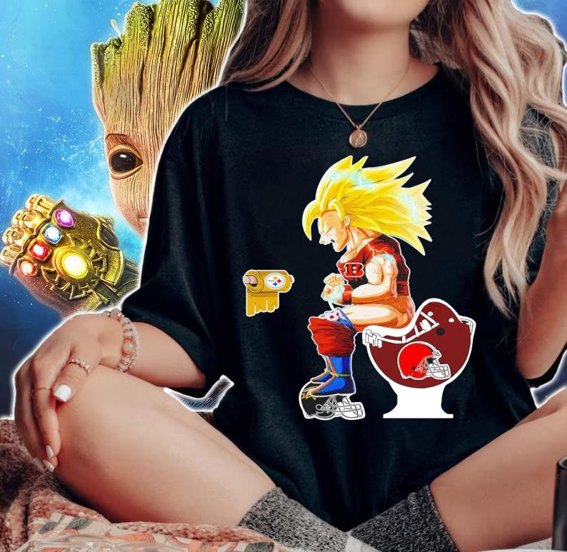 Son Goku Toilet Pittsburgh Steelers Cincinnati Bengals Cleveland Browns t-shirt woman shirt
