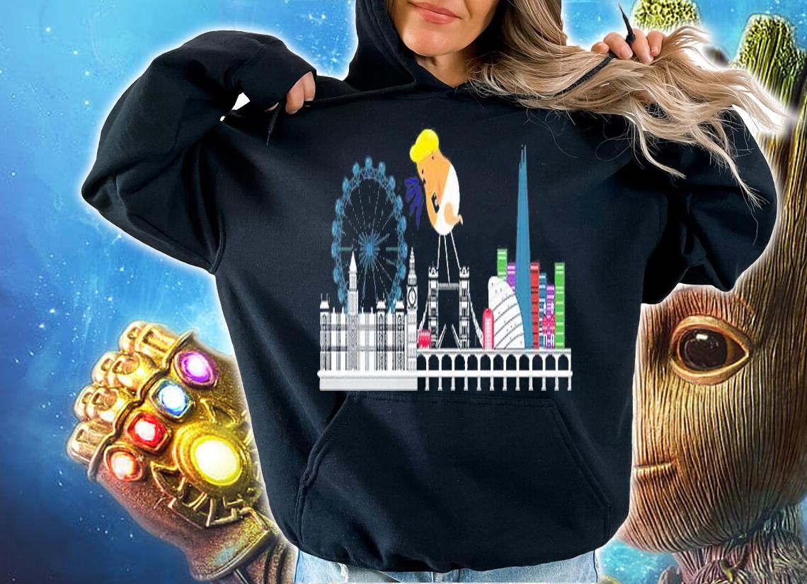 Fly Baby Trump Over City Funny T-Shirt hoodie