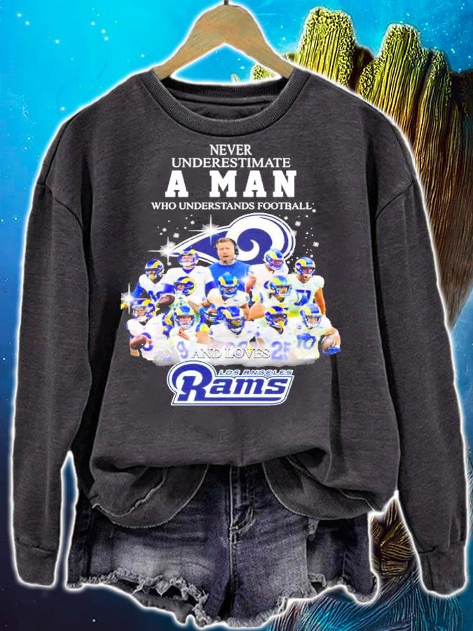 Never Underestimate A Woman Who Understands Football And Loves Los Angeles Rams t-shirt sweatshirt