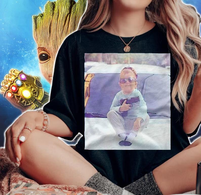 Hasbulla gun shoot T-shirt woman shirt