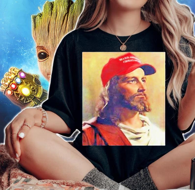 Maga Jesus Is King Ultra Maga Donald Trump T-Shirt woman shirt
