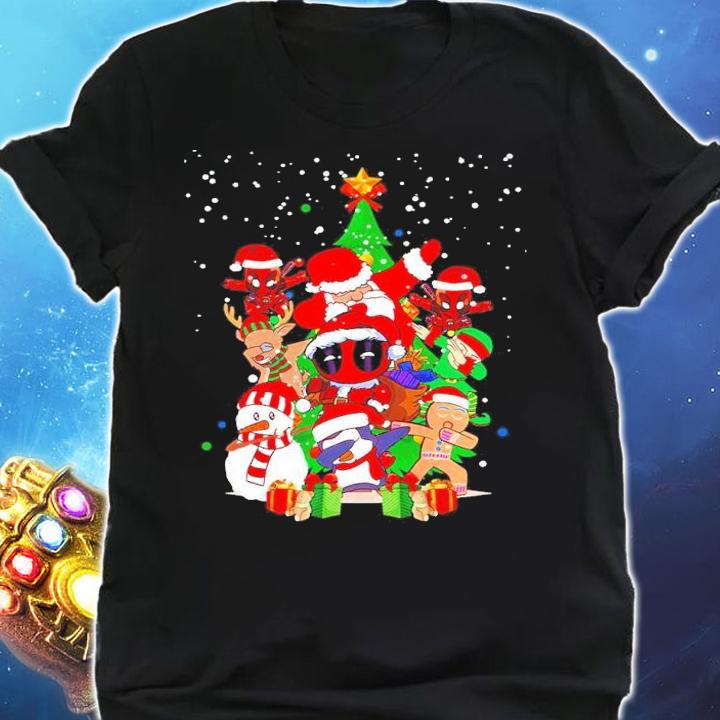 Deadpool Santa Claus Christmas Tree t-shirt shirt