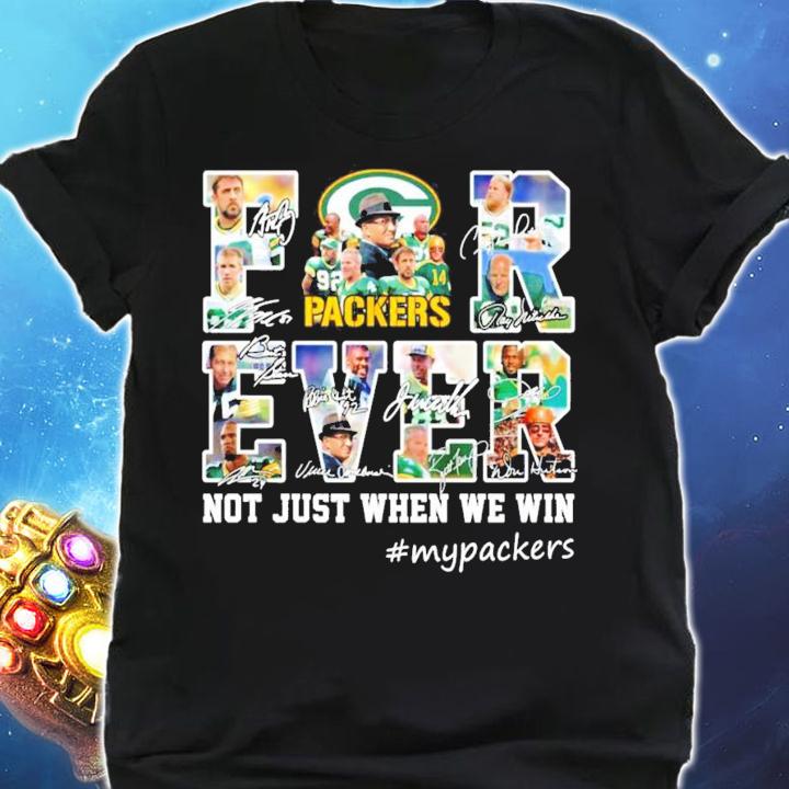 Green Bay Packer Forever not just when we win signatures t-shirt shirt