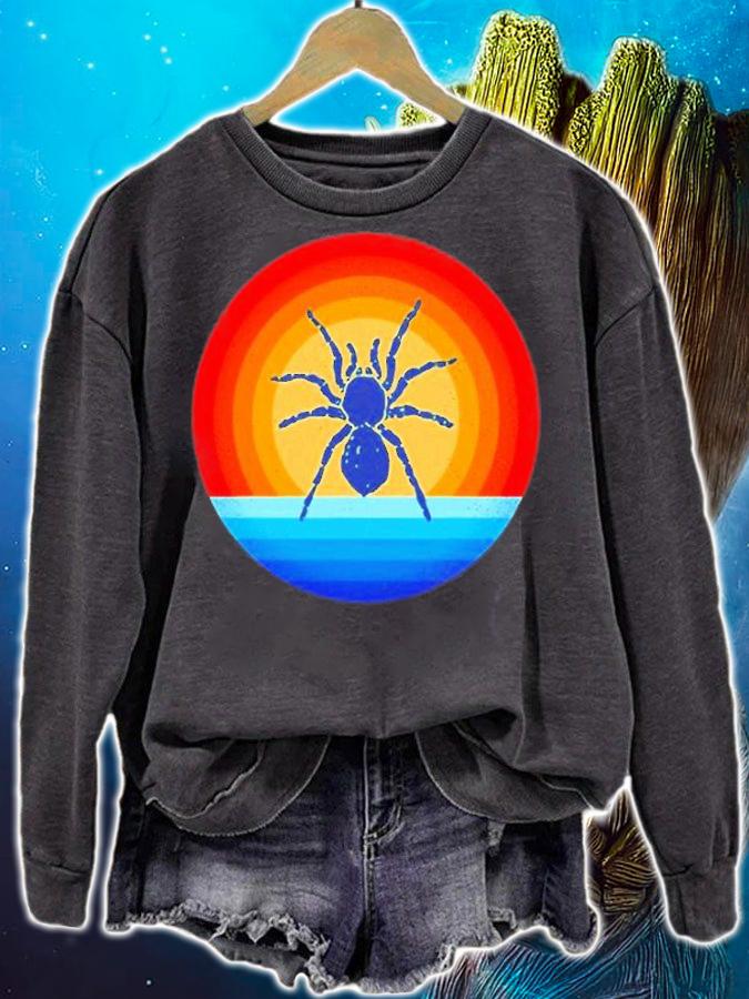 Spider Retro Vintage 60S 70S Sunset Tarantula Bug Insect Men T-Shirt sweatshirt