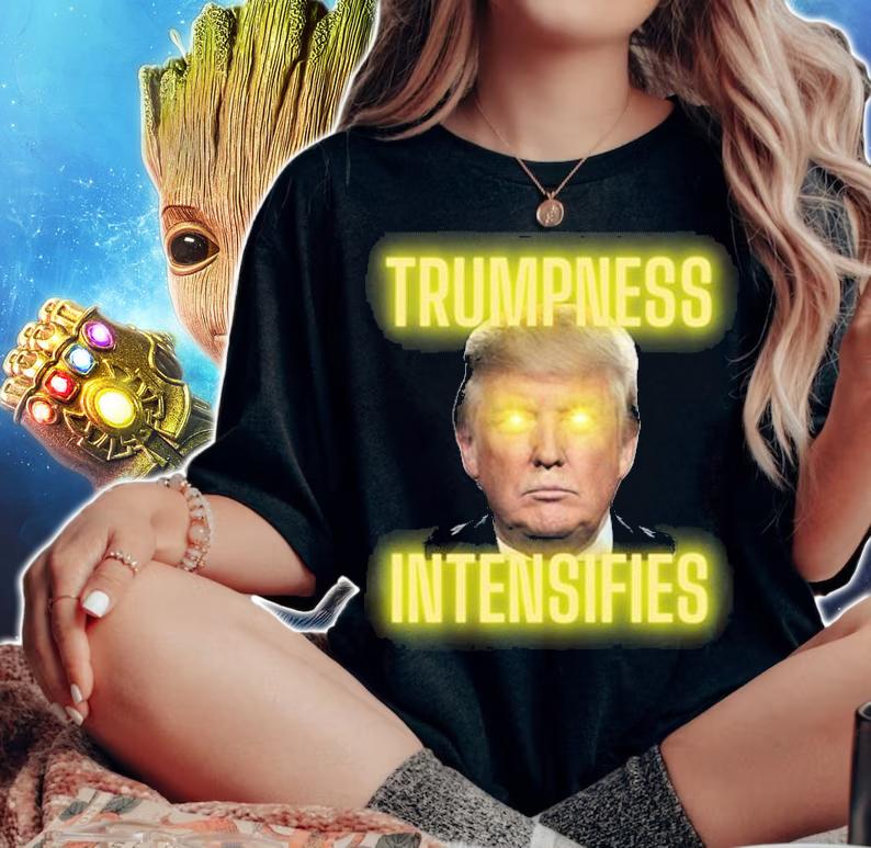 Trumpness Intensifies Funny Glowing Eyes Essential T-Shirt woman shirt