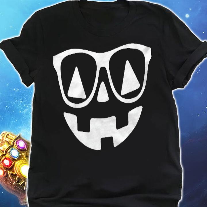 Hipster Pumpkin Jack O Lantern Halloween Glasses T-shirt shirt