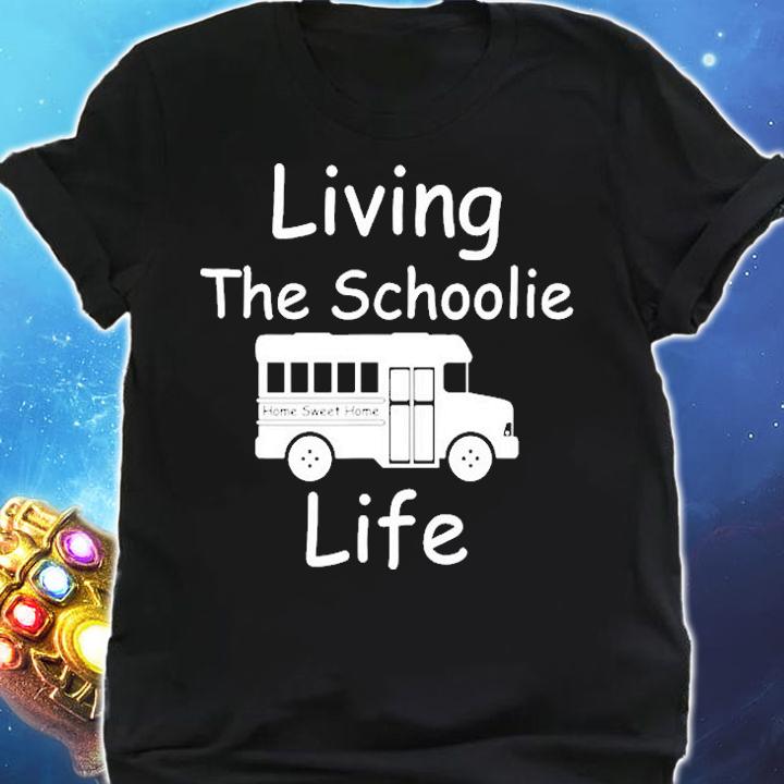 Living The Schoolie Life School Bus Conversion Rv Camper T-Shirt shirt