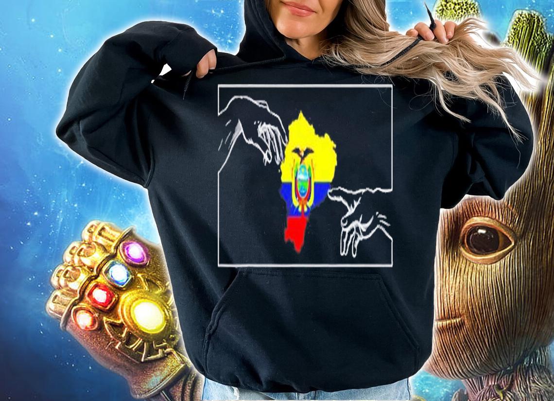 Silhouette Ecuadorian Flag Michelangelo Hands Ecuador T-Shirt hoodie