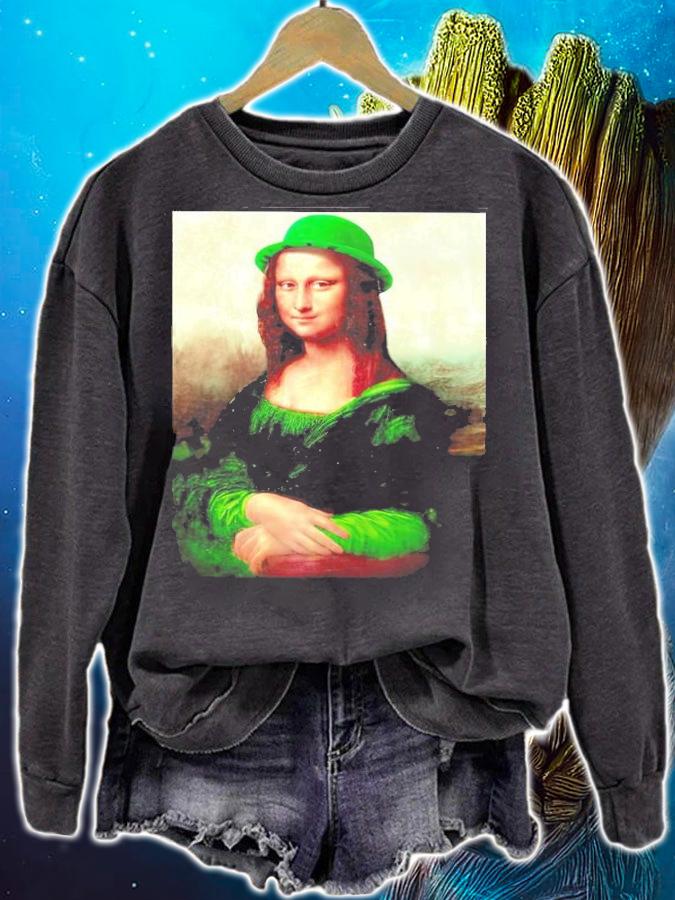 St Patrick's Day Lucky Mona Lisa Shirt sweatshirt