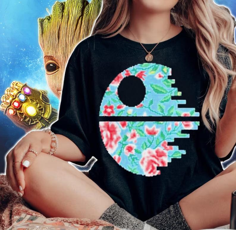 Star Wars Inspired Death Star Cross Stitch Pattern Shirt woman shirt