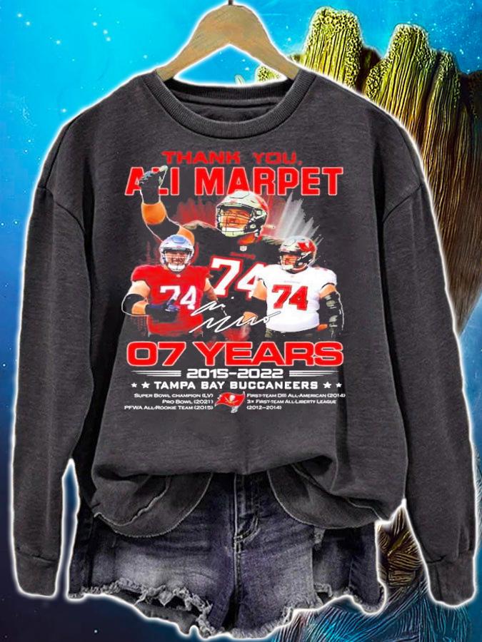 Thank You Ali Marpet Tampa Bay Buccaneers 07 Years 2015 2022 Signature t-shirt sweatshirt