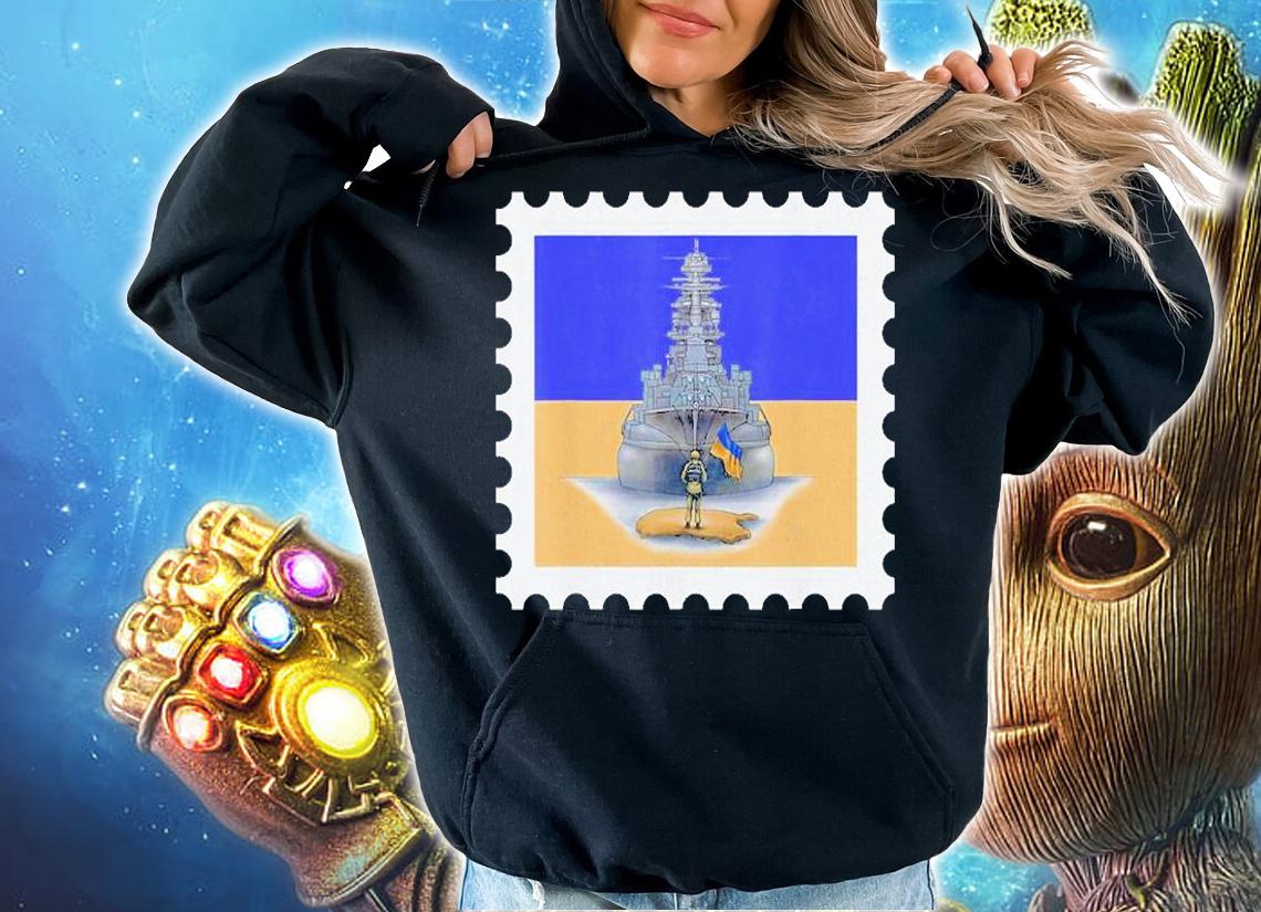 Ukraine Postage Stamp Soldier Flag Pride T-Shirt hoodie