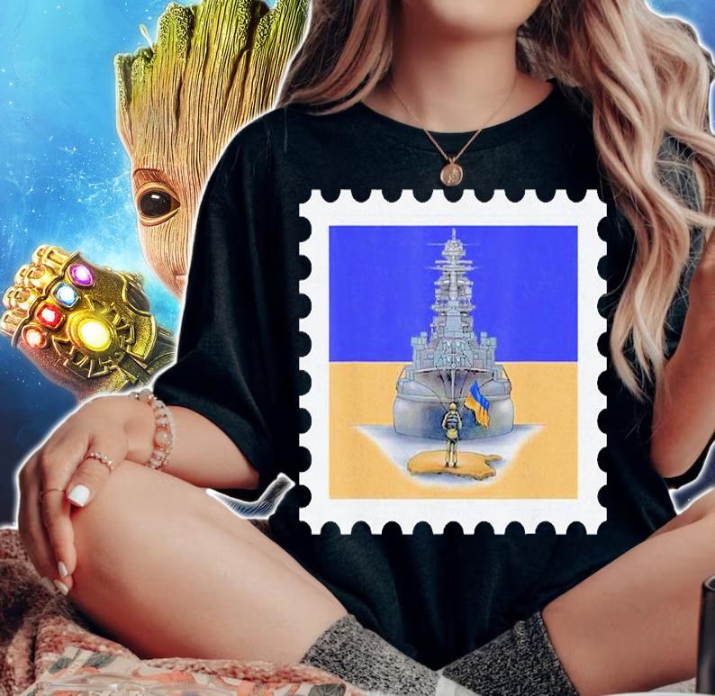 Ukraine Postage Stamp Soldier Flag Pride T-Shirt woman shirt