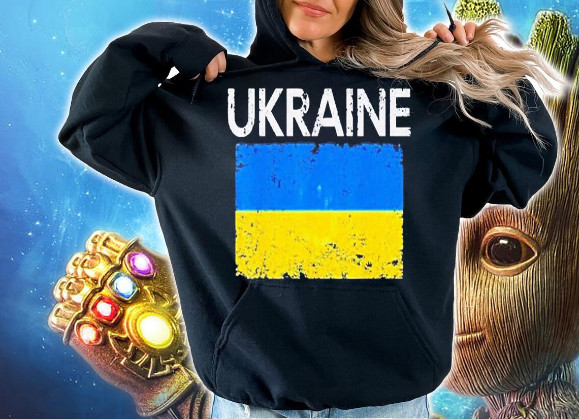 Vintage Ukraine Ukrainian Flag I Support Ukraine T-Shirt hoodie