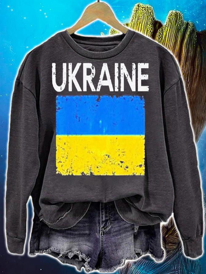 Vintage Ukraine Ukrainian Flag I Support Ukraine T-Shirt sweatshirt