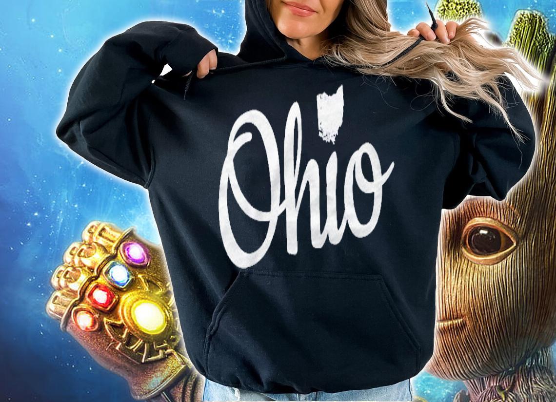 Womens Cute Ohio White Script Oh Map Love Home Buckeye State Shirt hoodie