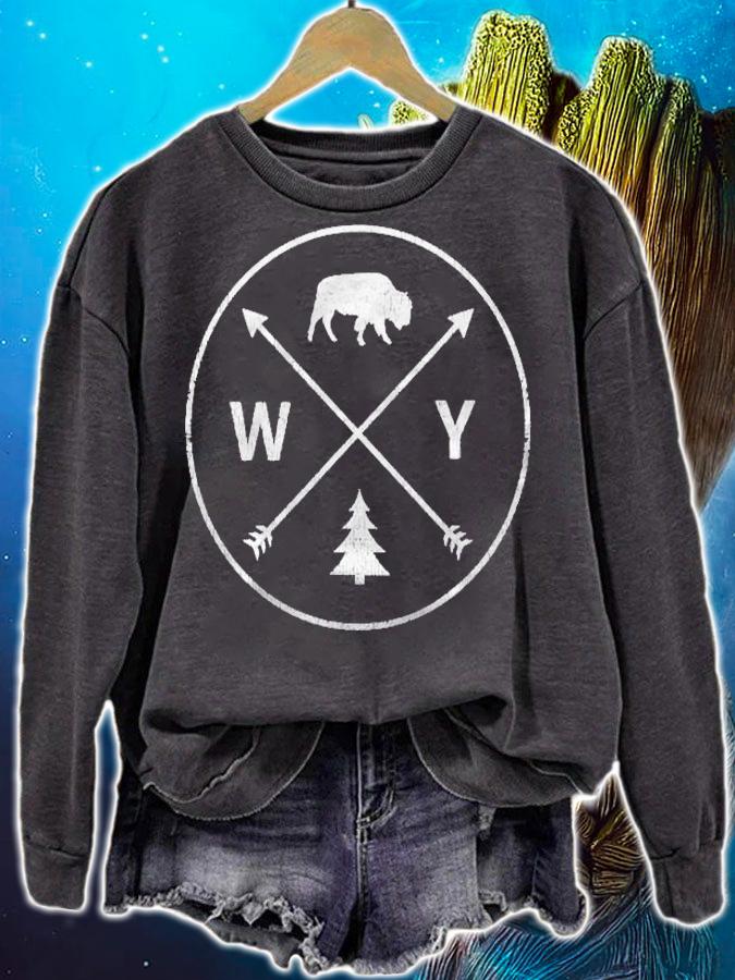 Wyoming Logo Bison Buffalo Arrows Souvenir State Hometown shirt sweatshirt