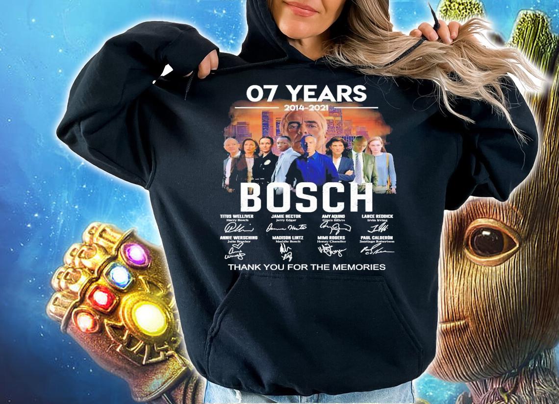 07 years 2014 2021 Bosch signatures thank you for the memories t-shirt hoodie