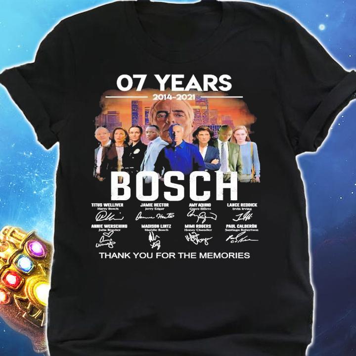 07 years 2014 2021 Bosch signatures thank you for the memories t-shirt shirt
