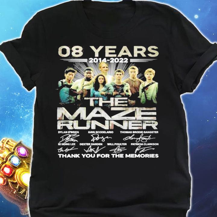 08 years 2014 2022 The Maze Runner signatures t-shirt shirt