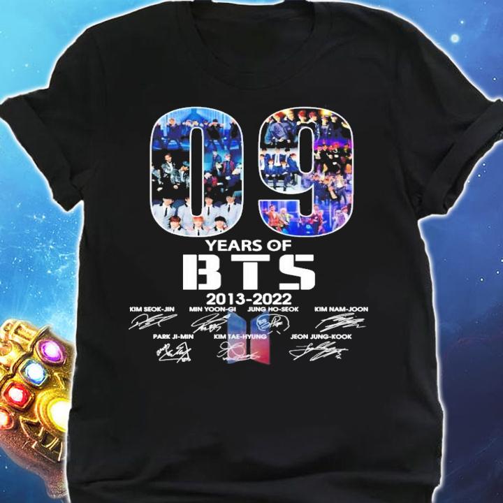 09 Years Of BTS 2013 2022 Signatures t-shirt shirt