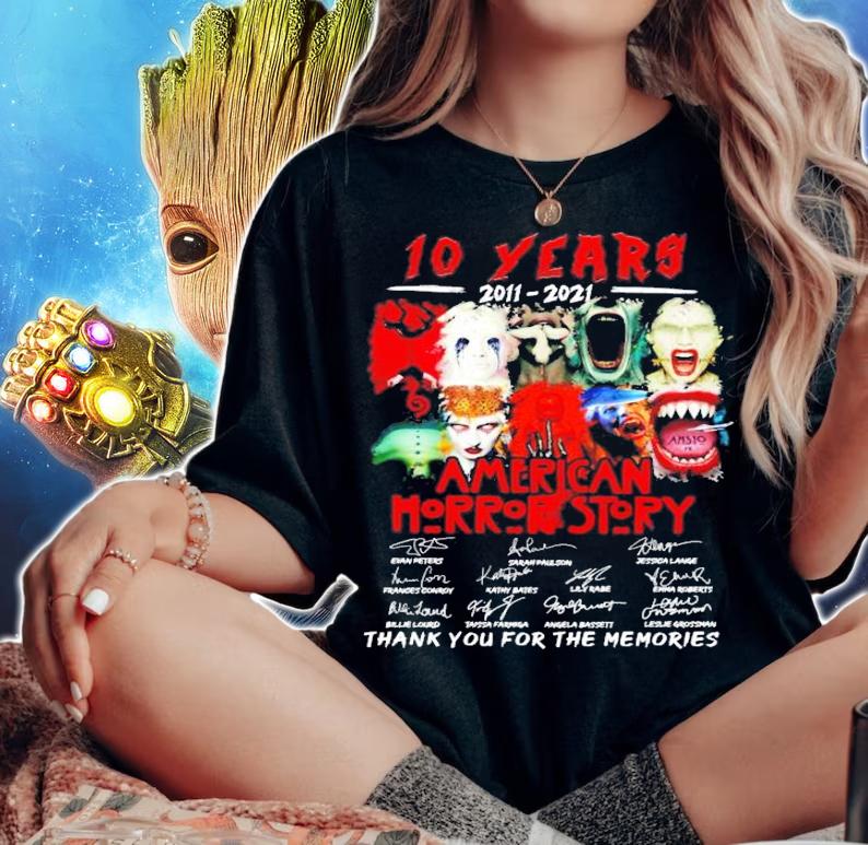 10 years 2011 2021 American Horror Story signatures t-shirt woman shirt