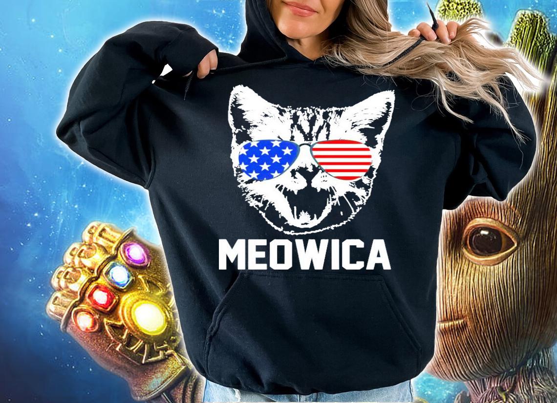 4th of July meowica t-shirt hoodie