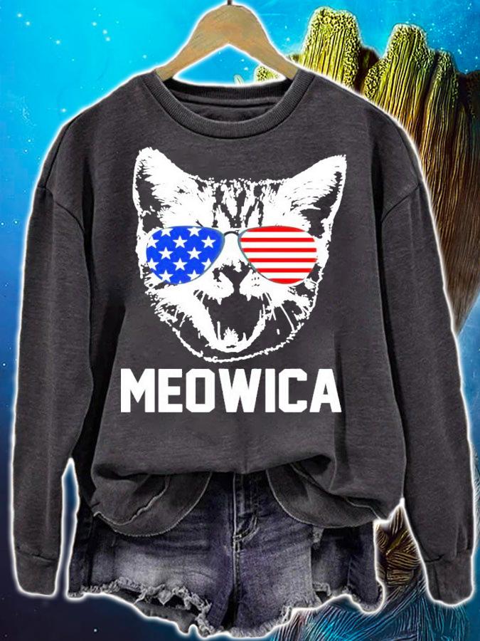 4th of July meowica t-shirt sweatshirt