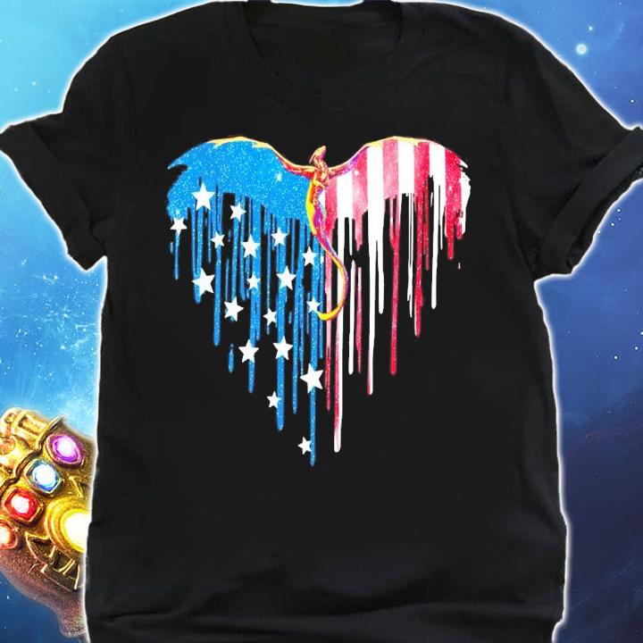 Heart Dragon 4th Of July American Flag t-shirt shirt