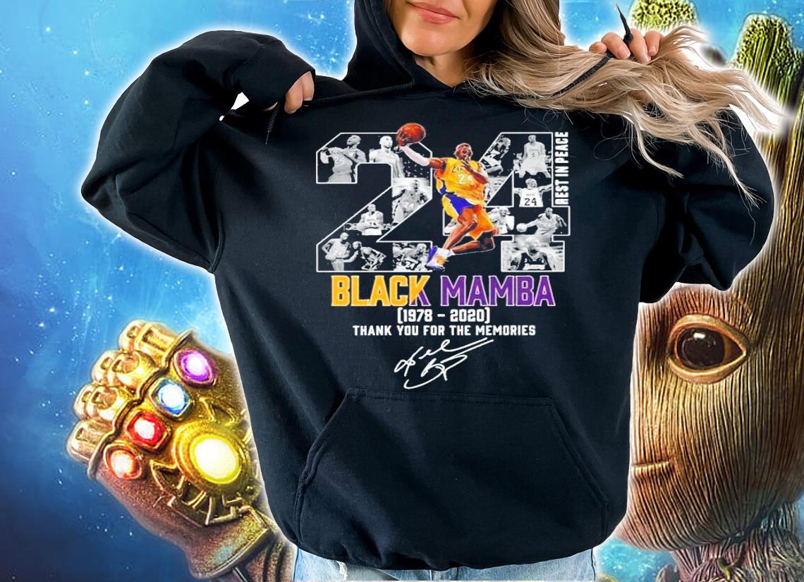 24 Black Mamba 1978-2020 thank you for the memories t-shirt hoodie