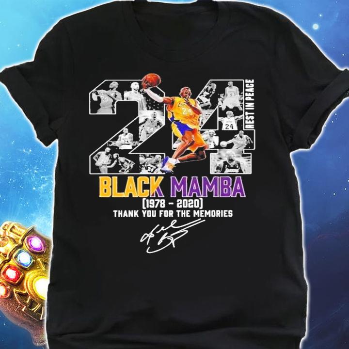 24 Black Mamba 1978-2020 thank you for the memories t-shirt shirt