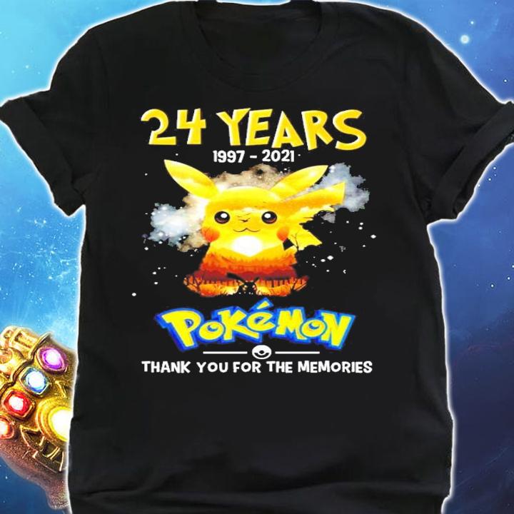 24 years 1997-2021 Pokemon thank you for the memories t-shirt shirt