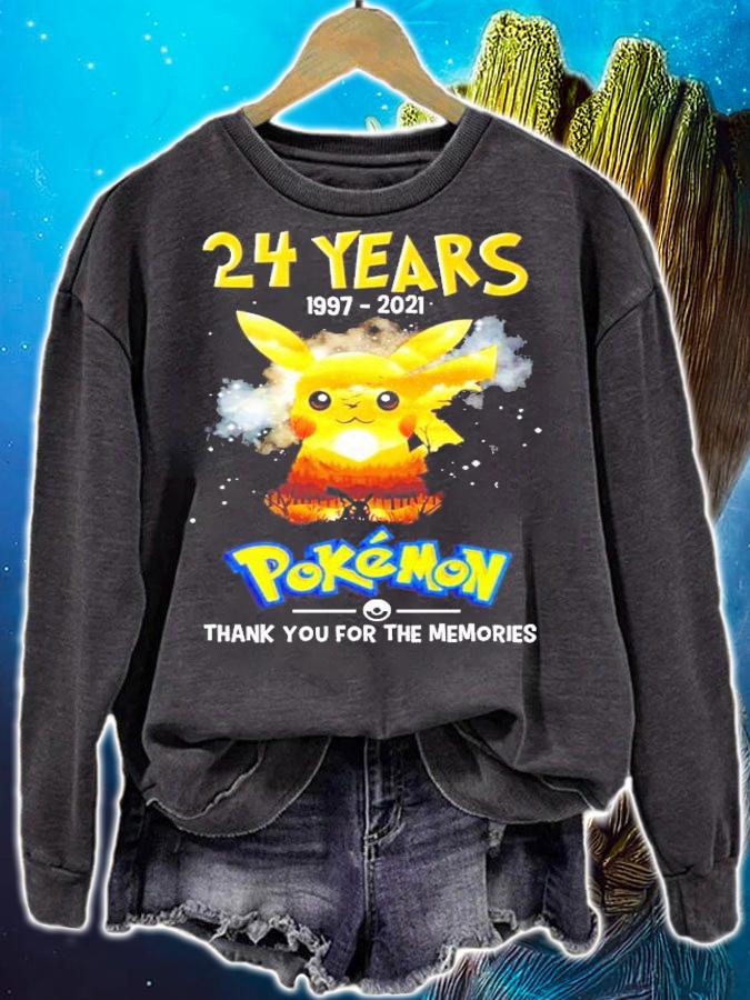 24 years 1997-2021 Pokemon thank you for the memories t-shirt sweatshirt