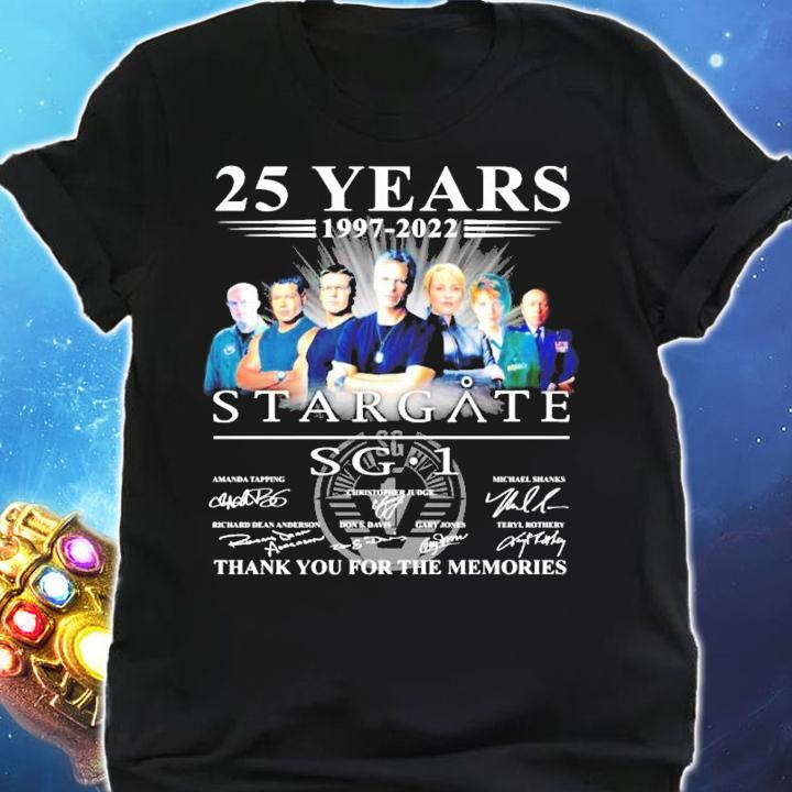 25 years 1997-2022 Stargate SG1 signatures t-shirt shirt