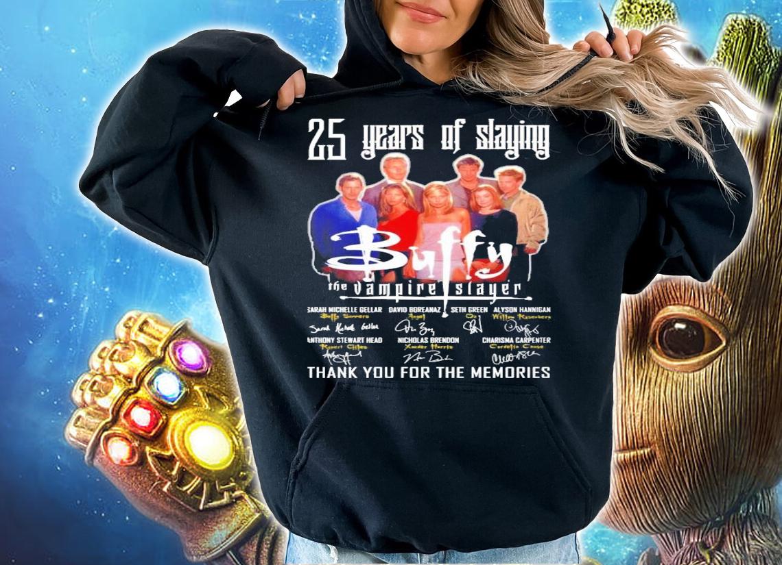 25 years of slaying Buffy The Vampire Slayer signatures t-shirt hoodie