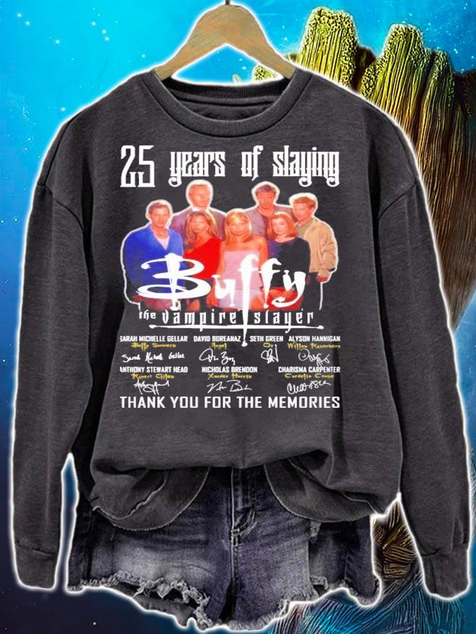 25 years of slaying Buffy The Vampire Slayer signatures t-shirt sweatshirt