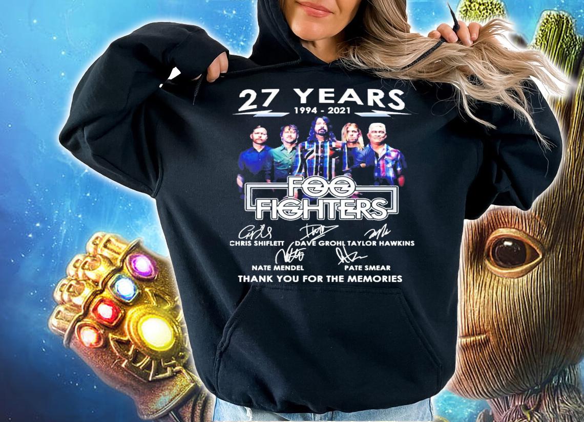 27 years 1994-2021 Foo Fighters signatures t-shirt hoodie