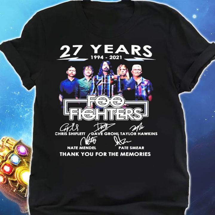 27 years 1994-2021 Foo Fighters signatures t-shirt shirt