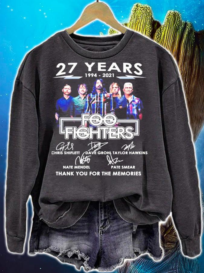 27 years 1994-2021 Foo Fighters signatures t-shirt sweatshirt