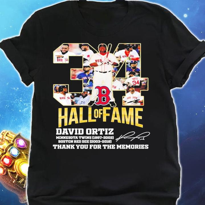 David Ortiz Minnesota Twins 1997-2002 Boston Red Sox 2003-2016 thank you for memories signature shirt shirt
