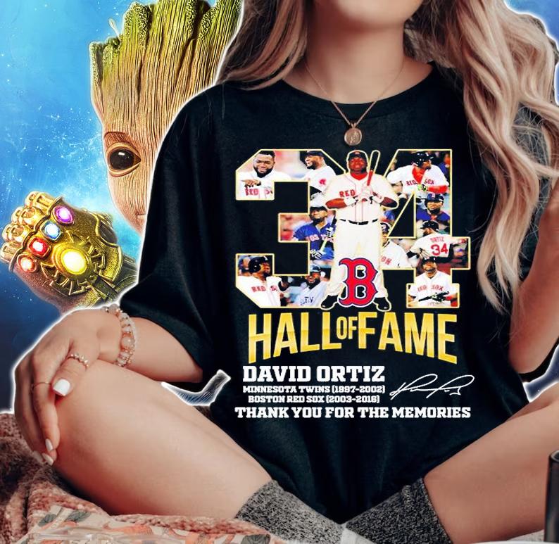 David Ortiz Minnesota Twins 1997-2002 Boston Red Sox 2003-2016 thank you for memories signature shirt woman shirt