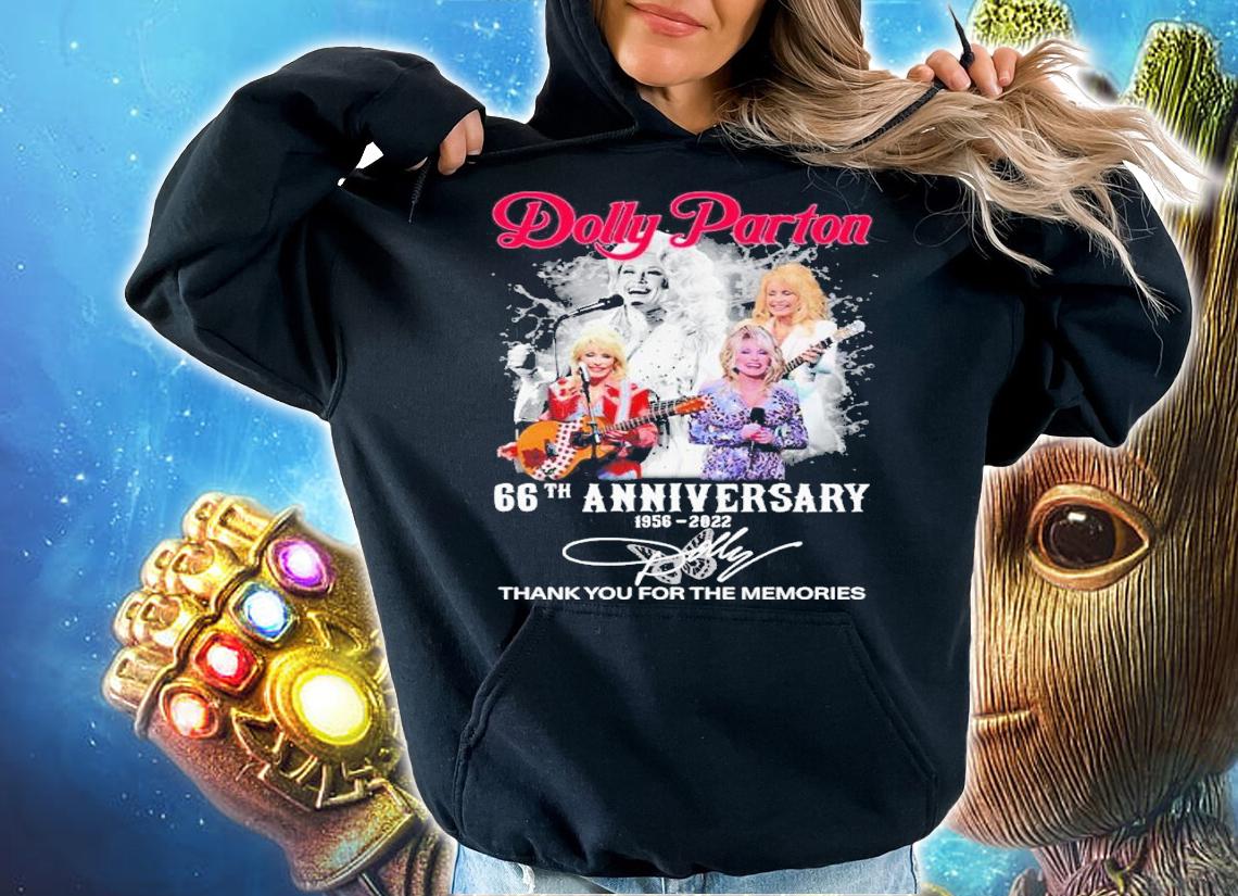Dolly Parton 66th anniversary 1956-2022 signature thank you for the memories shirt hoodie