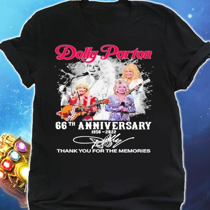 Dolly Parton 66th anniversary 1956-2022 signature thank you for the memories shirt shirt