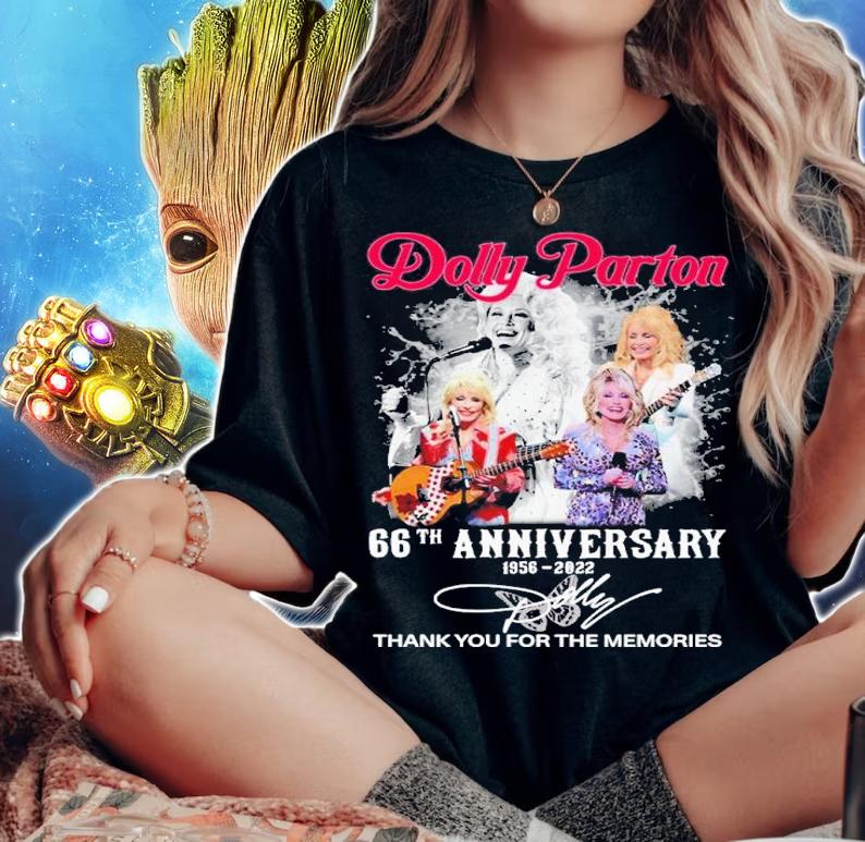 Dolly Parton 66th anniversary 1956-2022 signature thank you for the memories shirt woman shirt
