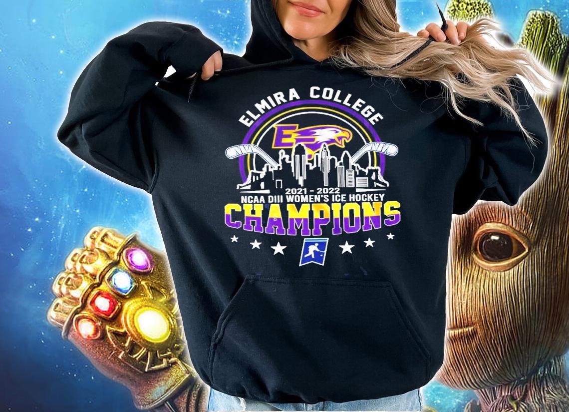 Elmira College 2022 NCAA DIII Women's Ice Hockey Champions 2021-2022 Shirt hoodie