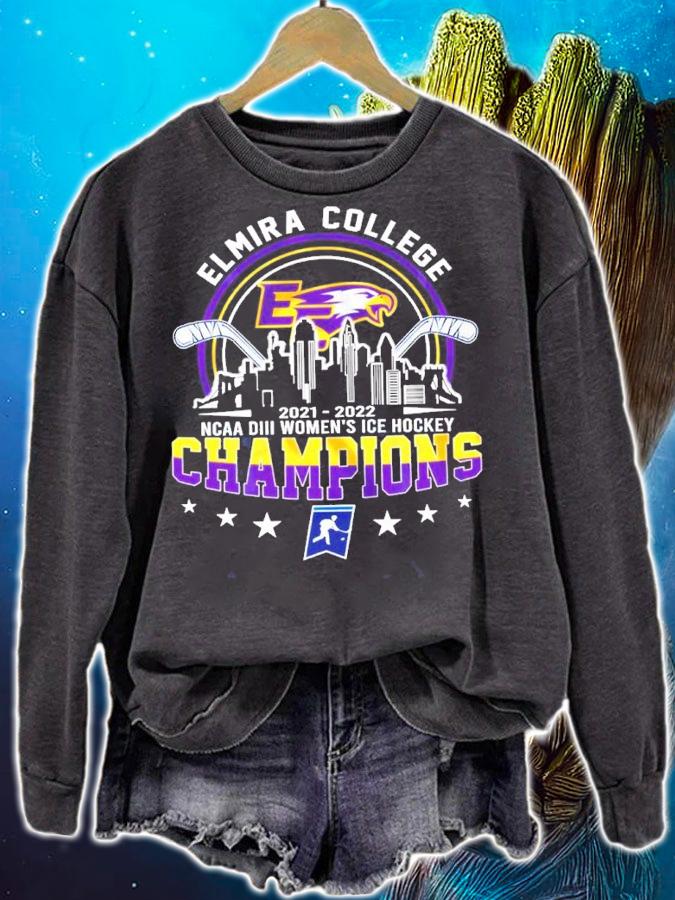 Elmira College 2022 NCAA DIII Women's Ice Hockey Champions 2021-2022 Shirt sweatshirt