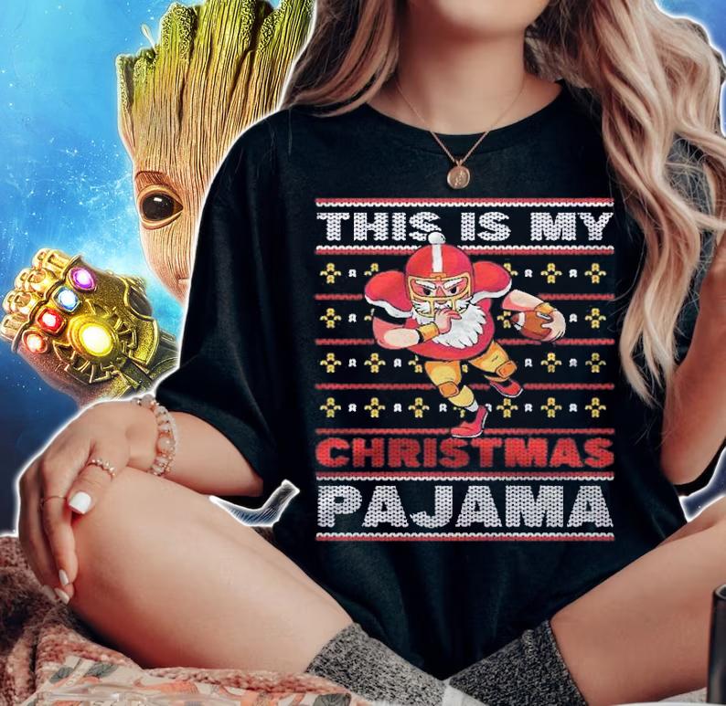 Football Ugly Christmas Style This Is My Christmas Pajama Shirt woman shirt