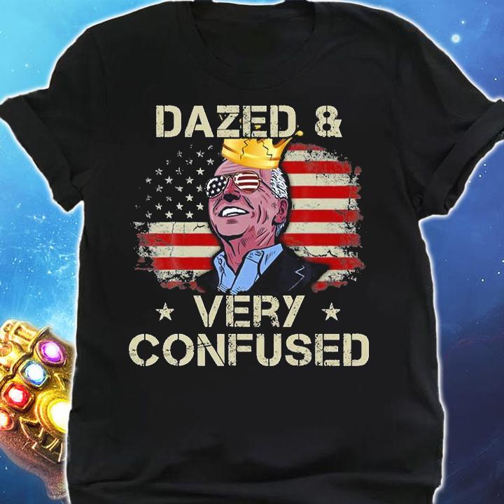 Funny Biden Dazed And Very Confused Vintage USA Flag T-Shirt shirt