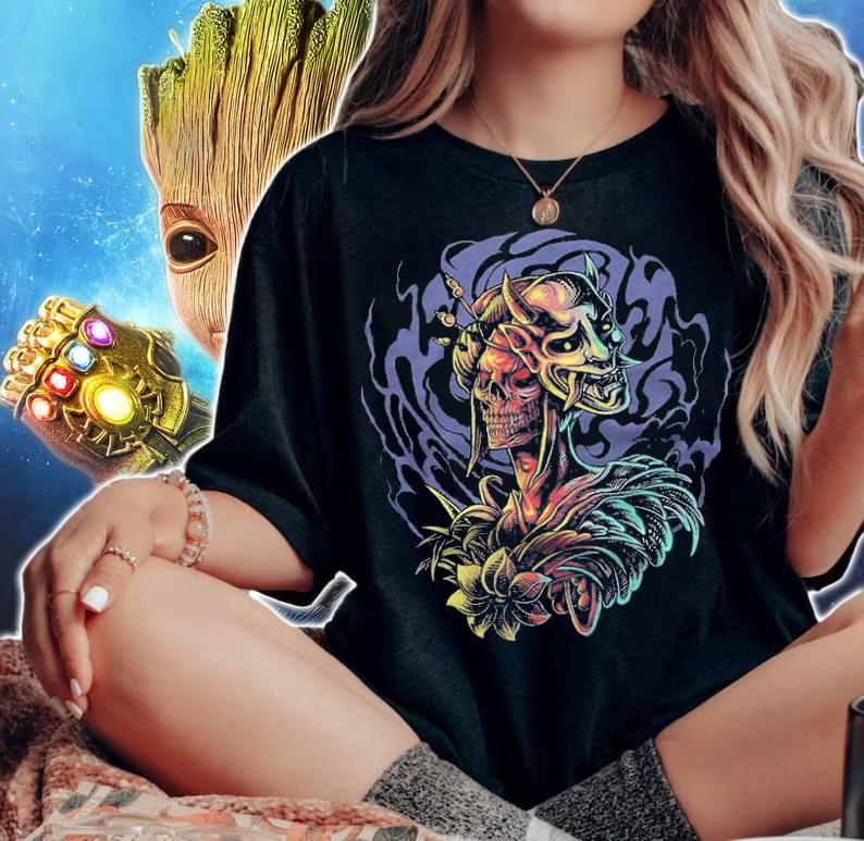 Geisha Oni Skull Shirt woman shirt