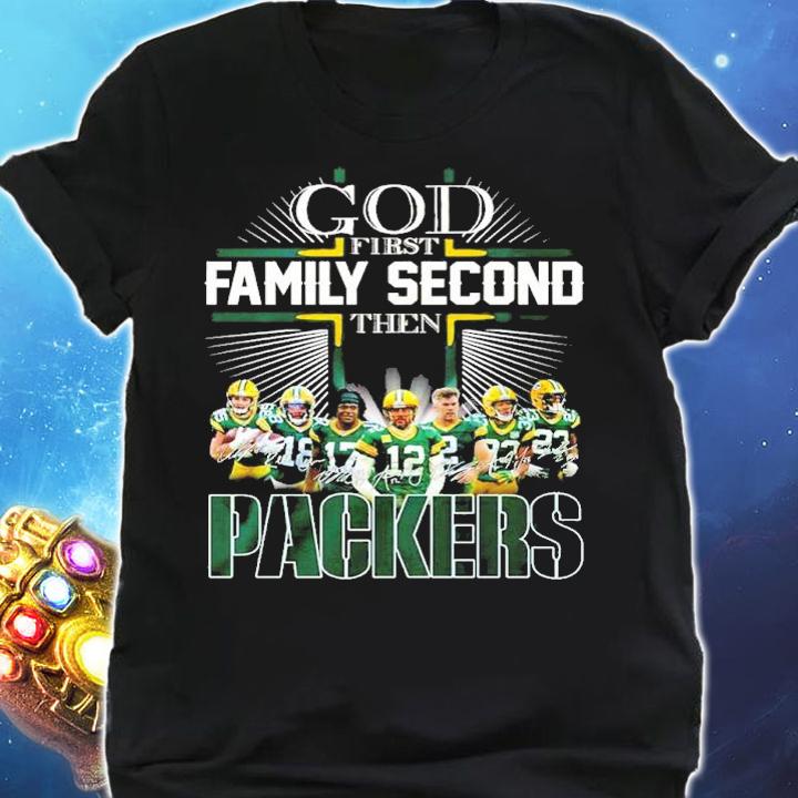 God First Family Second Then Green Bay Packers Signatures Shirt shirt